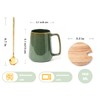 Ceraozmus Large Ceramics Coffee Mugs,24 OZ,With Spoon And Wooden Lid,For