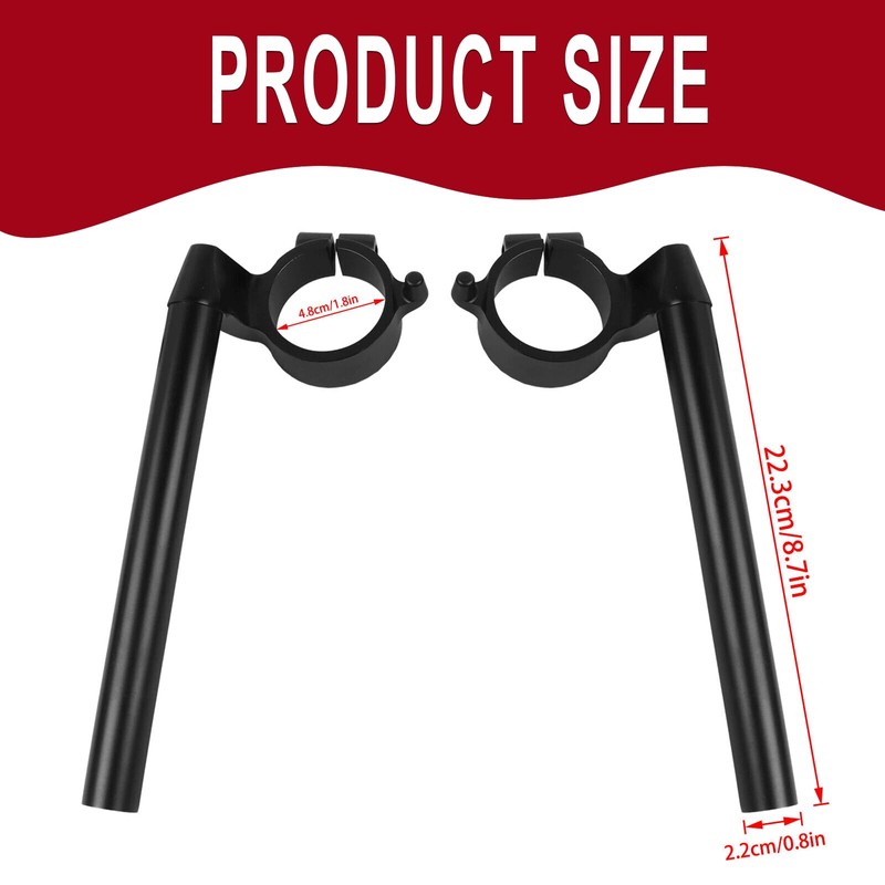 WORLDMOTOP Motorcycle 48mm Fork Clip-On Handlebars 7/8" Clip On Tube