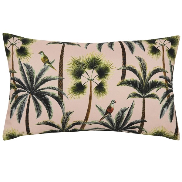 Evans Lichfield Palms Outdoor Cushion Cover, Blush, 30 x 50cm