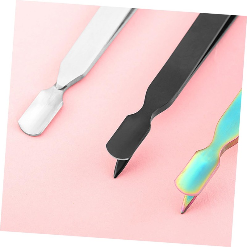 WOONEKY 1pc Silver Nail Tweezers Tool Multifunction Nail Art Sculpture