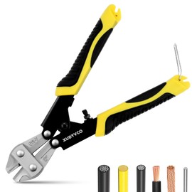 XUDYVCO Mini Bolt Cutters, Premium 8IN Heavy Duty Wire Cable Cutters with Non-Slip Handle, Multi-Function Wire Snips Pliers Clippers with Labor-Saving Spring Loaded for Chain Mesh Screw Fence Rivets