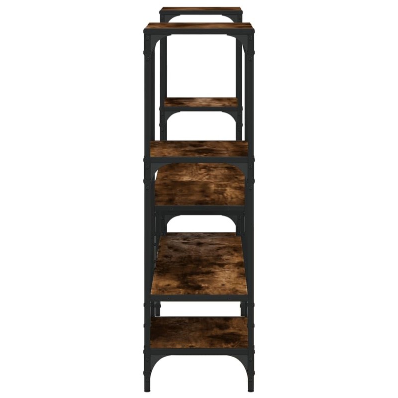 vidaXL Smoked Oak Engineered Wood TV Stand with Shelves -