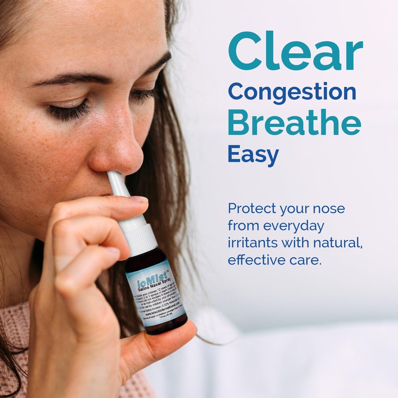 ioMist Saline Nasal Spray with Molecular Iodine Preservative; Cleaner &