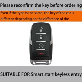Tyifxom for RAM 1500, 2500, 3500, 4500, 5500 (2019-2025) Keychain Cover, Leather Keychain Soft Case Protective Cover (Black, 4 Keys)