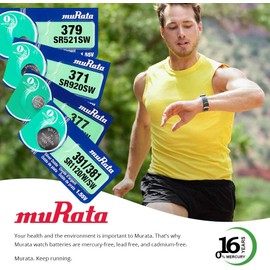 Murata 357/303 Battery SR44/W/SW 1.55V Silver Oxide Watch Button Cell (10 Batteries)