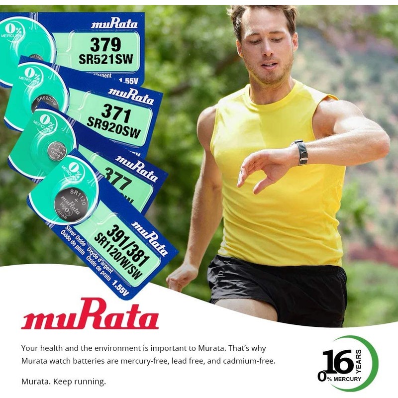 Murata 357/303 Battery SR44/W/SW 1.55V Silver Oxide Watch Button Cell