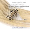 DIYOMO Microlink Hair Extensions Human Hair #16/60 Ash Blonde Highlighted