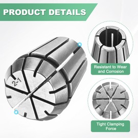 M METERXITY ER25 Spring Collet, 40Cr Steel Spring Collet Chuck 2mm Clamping Diameter for CNC Engraving Machine/Lathe Milling Tool [Silver,1.3x1/ 34x26mm]