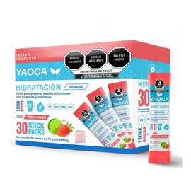 Bebida Hidratante en Polvo I Yaoca I 30 Sobres I Sabor Lime-Lemon, Blue Berry-Lemon, and Strawberry-Lemon I Con Electrolitos, Vitaminas y Minerales