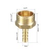 sourcing map Brass Wide Hose Connection 6 mm with Barb