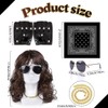 Humairc Carnival Costume Curly Wigs Men Women Rocker Gloves Sunglasses