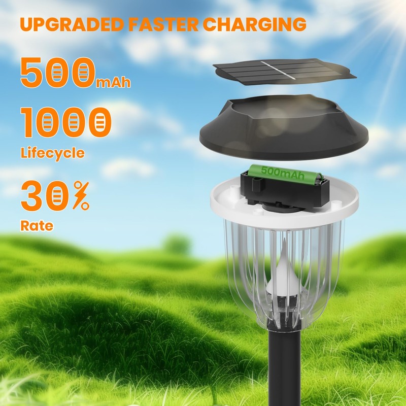 AOSEA 12000K 10 Pack Solar Lights Outdoor IP65 Waterproof,LED Solar