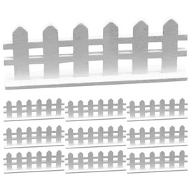 Zerodeko Garden Fence Garden Fence 10 Pieces Miniature Wood Fence Ornament, Wooden Fence, Wood Ornament Supplies DIY Wood Picket Fence for Landscape Decor (White) Outdoor Playpen Outdoor Playpen