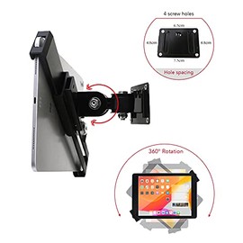 Soporte de Pared para Tablet con Cerradura y Llave, diseño rotativo, Ajuste arbitrario, multiángulo, Soporte para la mayoría de 8 a 10.4 Pulgadas, y p