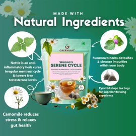 Gaurvaan Herbel Tea Serene Cycle Tea Bag Camomile Flavour 20 Tea Bags (Pack Of - 1)