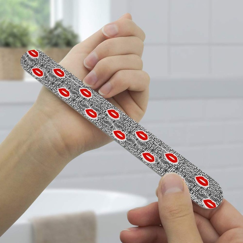 Bold Lips Double-Sided Nail File Emery Board Set 4 Pack