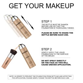 KYDA AirBrush Foundation Spray, Silky Foundation Mist Makeup, Flawless Coverage for Smooth Creamy Nude Finish, Breathable Blendable Lasting Formula, Moisturizing Makeup Primer-#118 Light Beige