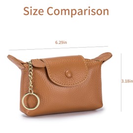 SENDEFN Small Leather Women Coin Purse, Women's Keychain Zipper Pocket Pouch Wallet
