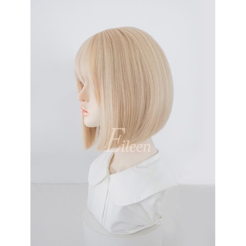 Eileen Bob Blonde Wig, Natural Fluffy Women's Wig, Straight, Small