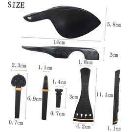 Kisangel 1 Set Violin Accessories Set Tailpiece Tuning Pegs Chin Rest Endpin for Violins Durable Design for Easy Installation and Long Term Use