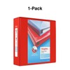 Staples 976064 3-Inch Staples Heavy-Duty View Binders with D-Rings Red
