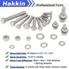 Hakkin 240Pcs Hex Bolts and Nuts Kit Stainless Steel Spring
