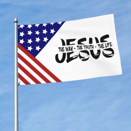 Jesus The Way, Truth, Life Flag Farmhouse Yard Outdoor Decor Outdoor Flags 3x5 Ft