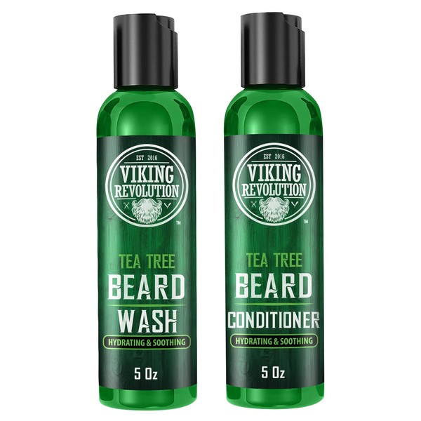 Viking Revolution Tea Tree Beard Wash and Conditioner Set for