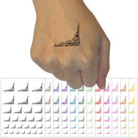 Nautical Ocean Sea Wave Border with Shells and Stars Temporary Tattoo Water Resistant Fake Body Art Set Collection - Purple (One Sheet)