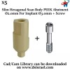 DSI 5x Dental Implant Cad/Cam Slim PEEK Post Scan Abutment