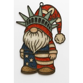 Cute Gnome Christmas Tree Ornaments, Santa Gnome Ornament in American Flag Colors, Gnome Gifts for Holiday Presents, Christmas Tree Decorations, Gift Exchange Ideas, Gnome Ornament Decorating Fun