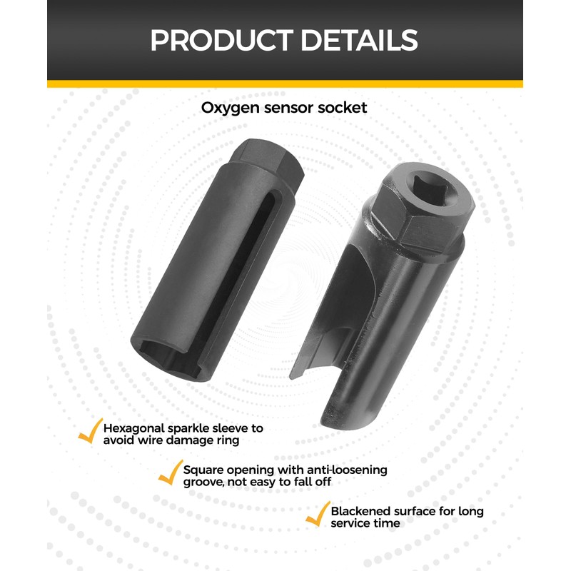 iolory O2 Sensor Socket,Oxygen Sensor Socket with Side Wire Cutout,Automotive