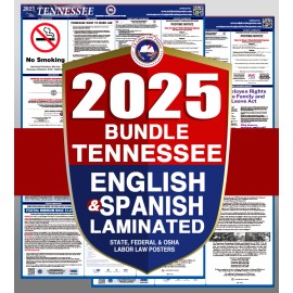 US Labor Law Poster 2025 Tennessee TN LABOR LAW POSTER (Federal & State) Bundle Laminated
