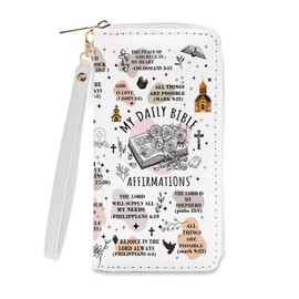 Ialtsidws Bible Verse Wallet With Zipper, My Daily Bible Credit Card Holder Wallets For Women