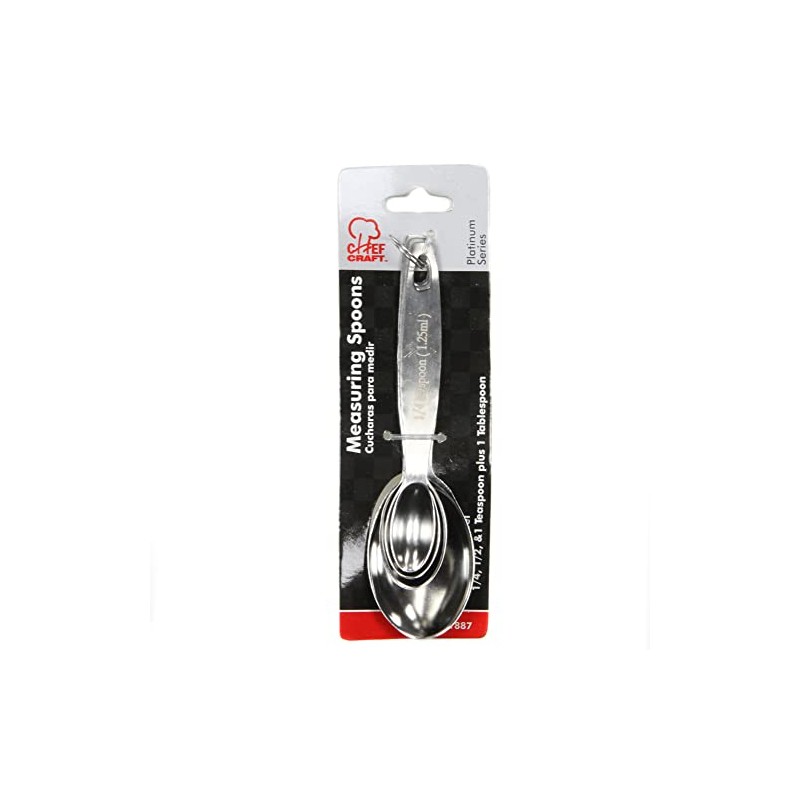 Chef Craft Oval Set Measuring Spoon, Multisize, Stainless Steel