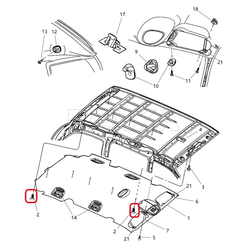 Rexka 10pcs Interior Roof Headliner Retainer Clip Fastener Compatible with