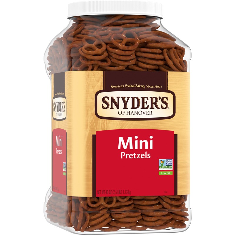 Snyder's of Hanover Pretzels, Mini Pretzels, 40 Oz Canister
