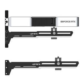 upHere Black & White GPU Support Bracket - Graphics Card Holder, Prevents Video Card Sagging/Holster Bracket, G27654