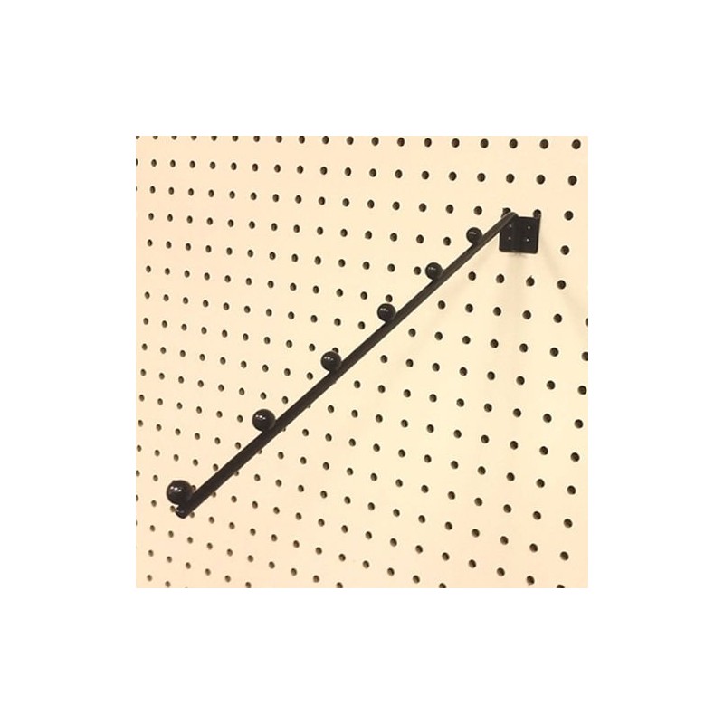 14" L Pegboard 6 Ball Waterfall Faceout Hook, Black -