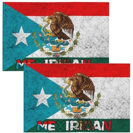 2 Pcs 12x18 Inch Mexico and Puerto Rico Car Flags Mexirican Car Flags Double Sided Printed Window Flags for Automobile Decoration (Flag Only No Flagpole) 5
