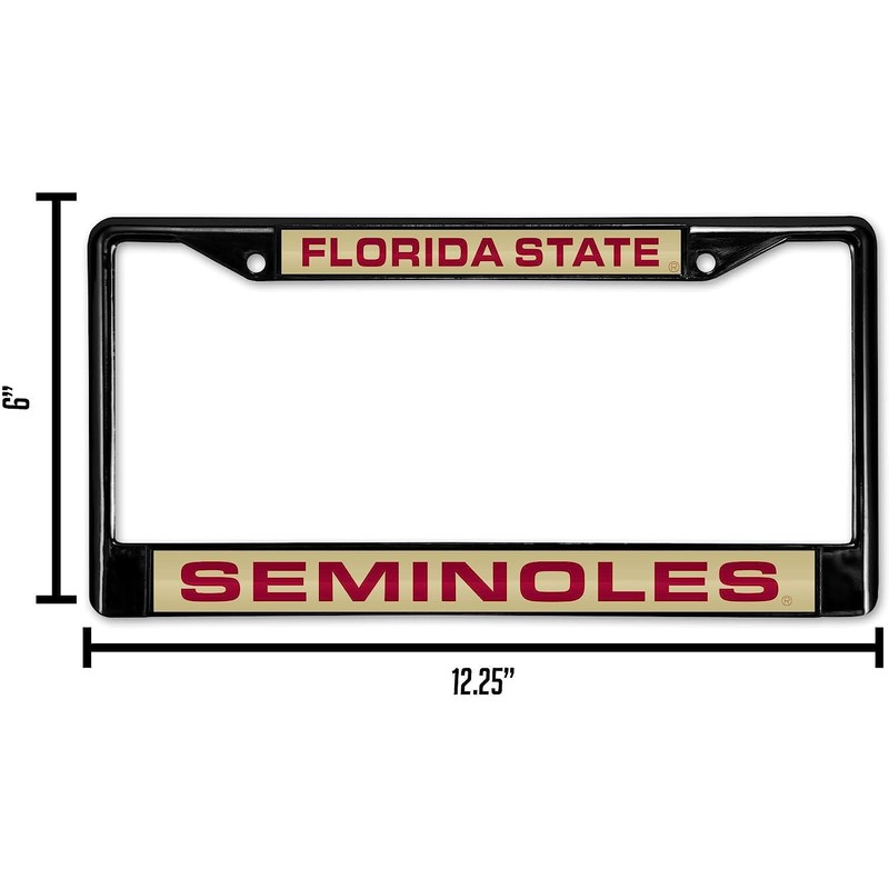 Rico Florida State Seminoles Black Metal License Plate Frame Holder