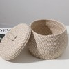 Zerodeko Cotton Rope Basket with Lid Round Woven Basket Decorative