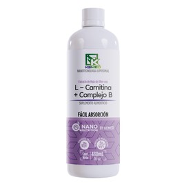 L-Carnitina + Complejo B | Suplemento Líquido de Alta Absorción | Fórmula Liposomal 480ml | 32 Dosis | Nano Nutrition by Kemed