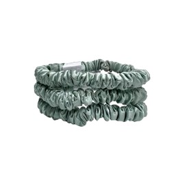 Jasmine Silk Pure Silk Charmeuse Scrunchie - Scrunchies For Hair (3 pack Skinny Duck egg)