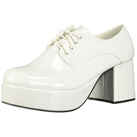 Ellie Shoes Men's Platform, White, Medium