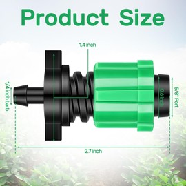 Frienda 50 Pcs Drip Tape Connector Fittings, Locks 1/4" Barb for 5/8" Drip Irrigation Fitting Kit Irrigation Tubing Connectors Tools Coupling Barbed Locking Fitting (Green)