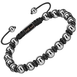 Willis Judd Magnetic Hematite Bracelet - Beaded Magnetic Bracelets for Men and Ladies (8mm Bead Black)