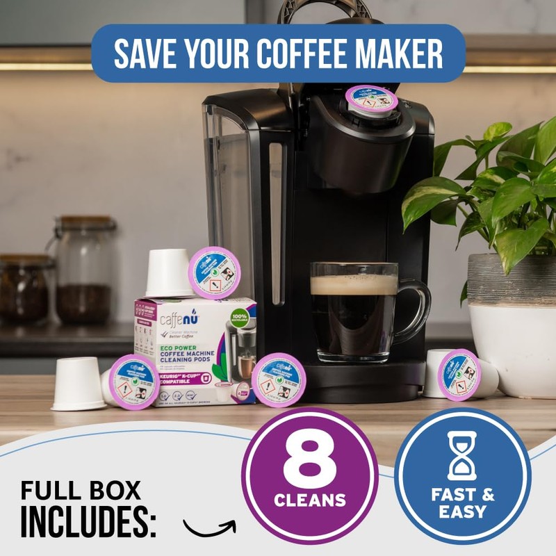 Keurig Compatible Cleaning Pods. 8 Rinse Pods Cleaner Kit. Eco