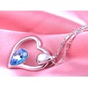 Alilang Collar con colgante en forma de corazón con cristales