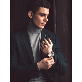 Bandmax Gemstone Signet Rings for Men Stainless Steel Fancy Cut Cubic Zirconia Rings Black Onyx Statement Ring Wedding Ring Size Y